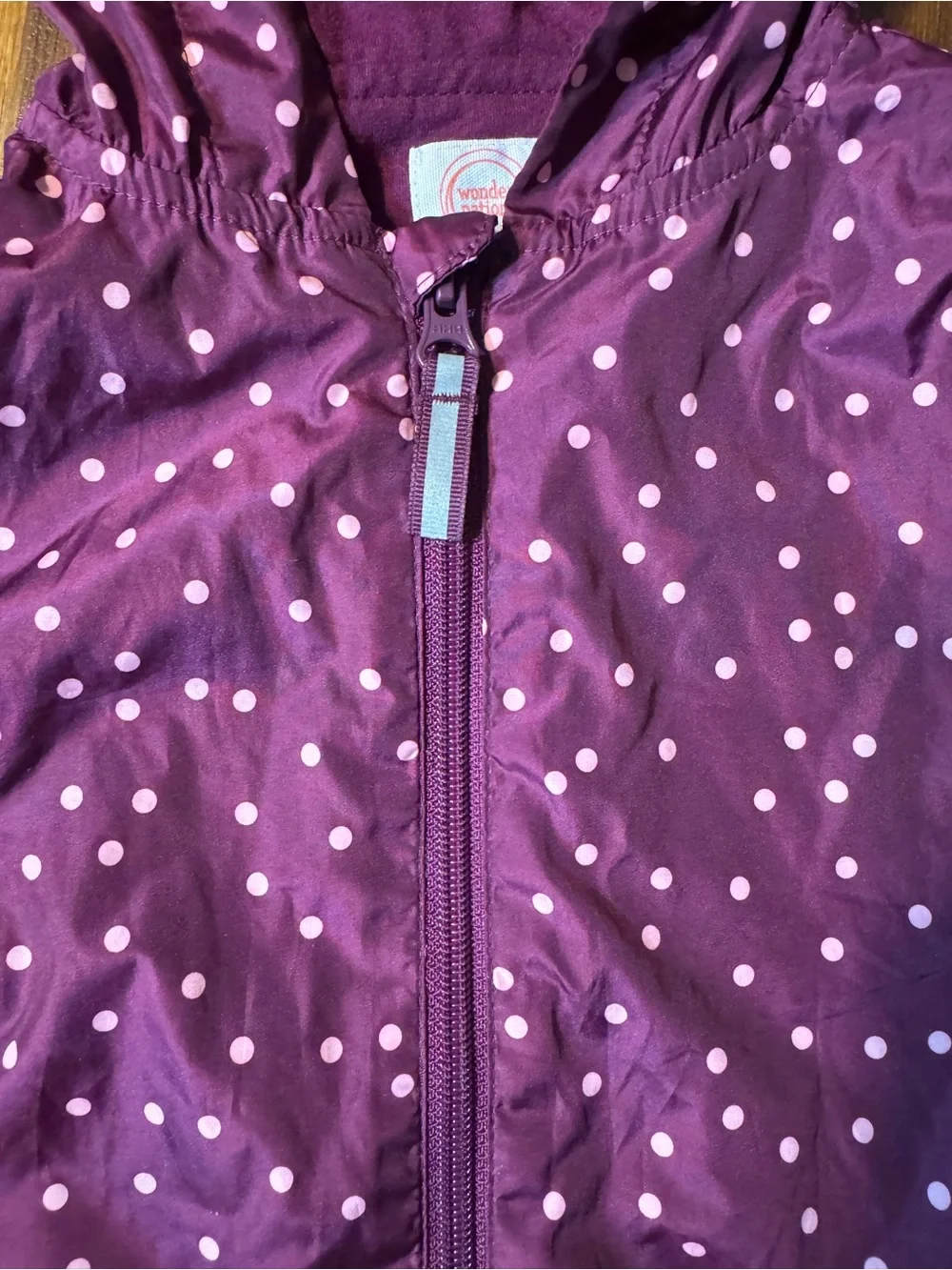 Wonder Nation Girls Size 5T Purple Polka Dot Hooded Jacket
